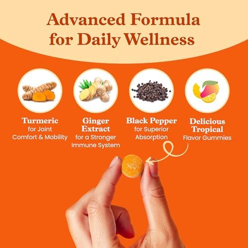BeLive Turmeric and Ginger Gummies for Joint and Mobility Support, 60 Count - Image 4