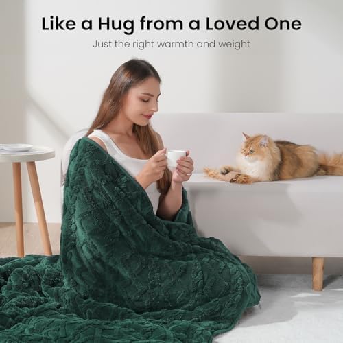 Drewin Weighted Blanket Queen Size 15lbs for Adults,Dark Green,60" x 80" - Image 4