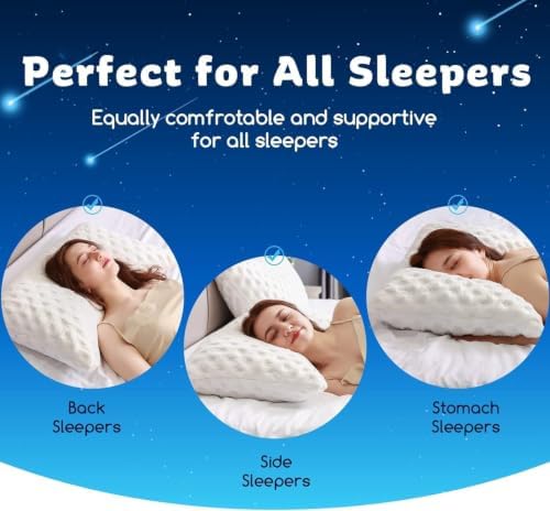 Cooling Side Sleeper Pillow for Adults, Firm Bed Pillow for Side Sleepers Neck and Shoulder Pain, Luxury Shredded Memory Foam Pillow Set of 1- Adjustable King Size- Washable Cover Original White - Image 3