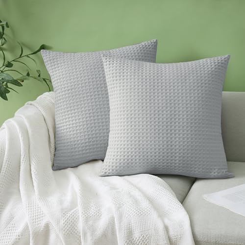 100% Egyptian Cotton 600 TC Waffle Weave Throw Pillow Covers 2 Pack - Image 3