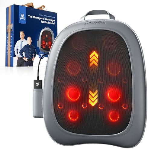 BOB AND BRAD Back Massager for Pain Relief Deep Tissue, FSA EZBack Pro Corded 4D Kneading Shiatsu Back Massager with Heat, HSA Eligible Up and Down Rolling Massage at Office Home, Gift for Man by BOBANDBRAD