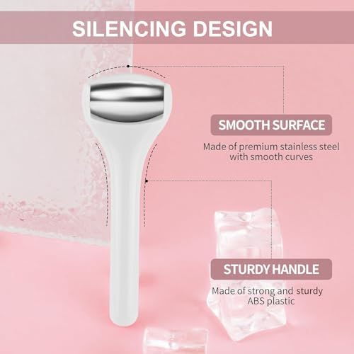 MAANGE Mini Eye & Face Rollers for Eye Massager, Stainless Steel Eye Ice Roller for Relief Puffiness Migraine Skincare Facial Roller (White) - Image 4