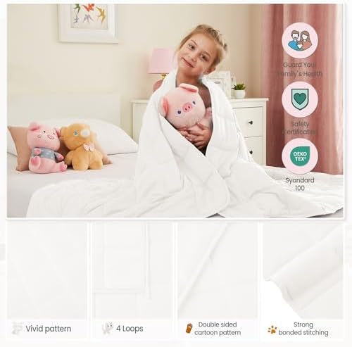 Weighted Blanket - 7 lbs White Heavy Blanket - Small Size Breathable Lap Blanket(41"x60", 7 lbs) - Image 4