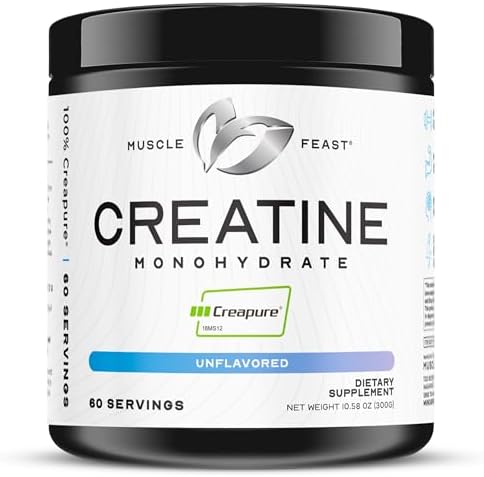 Muscle Feast Creapure Creatine Monohydrate Powder, Unflavored (300g) by MuscleFeast