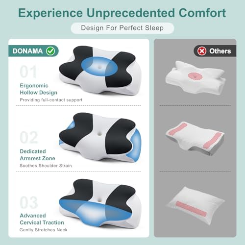 DONAMA Cervical Pillow Ergonomic Memory Foam Pillow for Neck Support - Image 3
