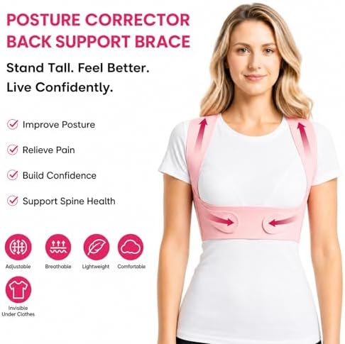 Back Brace Posture Corrector for Women - Adjustable Posture Brace for Women Under Clothes - Back Brace for Posture Upper Back Support - Invisible Comfort for Office Daily Wear - Comfortable Hunchback Slouching for Neck Shoulder Back Straightener(Medium) - Image 5
