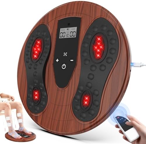 EMS Foot Massager for Neuropathy with Infrared Light Therapy 4 TENS Pads by Dancespot