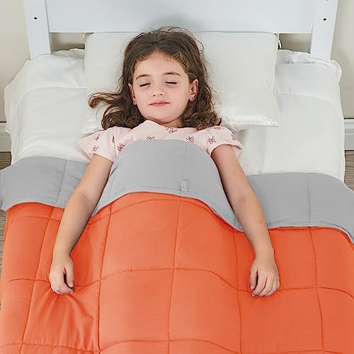 yescool Weighted Blanket (10 lbs, 41" x 60", Orange) Cooling Heavy Blanket, Perfect for 90-110 lbs, Breathable Throw Blanket Gifts with Premium Glass Bead, Machine Washable - Image 5