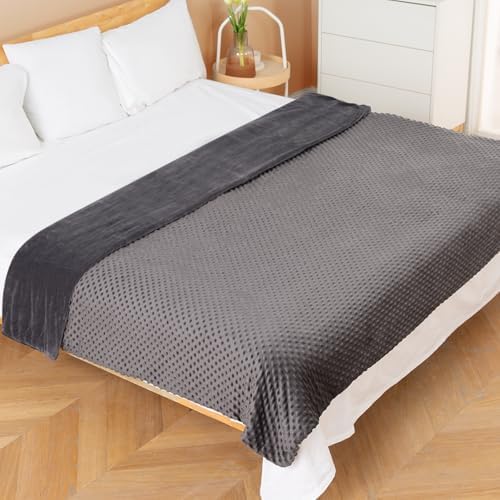 yescool Weighted Blanket with Cover for Adults (15 lbs, 60" x 80", Charcoal Gray) Heavy Blanket for Sleeping Perfect for 140-160 lbs, Queen Size Breathable Blanket with Premium Glass Bead - Image 7