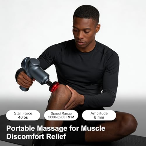 LEERCON Massage Gun with Heat, Deep Tissue Back Massage Gun for Pain Relief - Image 5
