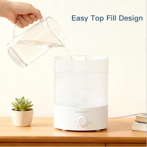 MEGAWISE 3.5L Cool Mist Humidifier – Ultra-Quiet Ultrasonic Vaporizer with Top-Fill Design, Essential Oil Diffuser, 7-Color Night Light & Auto Shut-Off - Image 5