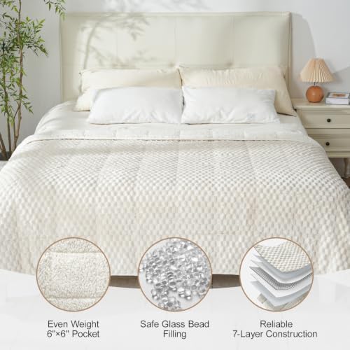 Cottonblue Fleece Weighted Blanket for Adult Queen Size 20 lbs 60"x80" Soft - Image 4