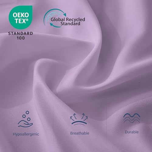 Bulk Full Flat Sheets Only, 6 Pack Quick Sort Top Bed Sheet, Color-Coded Label Threads, Wrinkle-Free Shrinkage Durable Microfiber Hotel Motel Airb&bs Essentials for Hosts (81"x96",Lavender) - Image 2