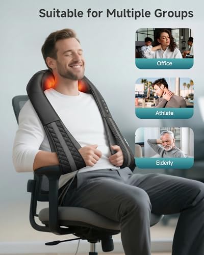 Cordless Neck Massager With Heat, Deep Tissue Shoulder & Back Massager - Image 5