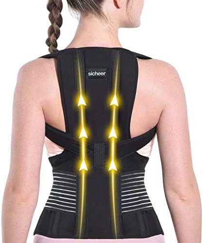 SICHEER Posture Corrector Back Brace for Women & Men, X-Large, Waist 42-46" by SICHEER