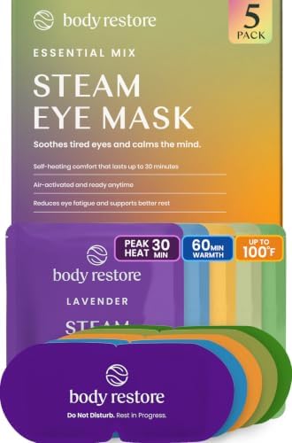 Body Restore Heated Eye Mask Warm Compress for Dry Eyes - Variety 5 Pack by BodyRestore