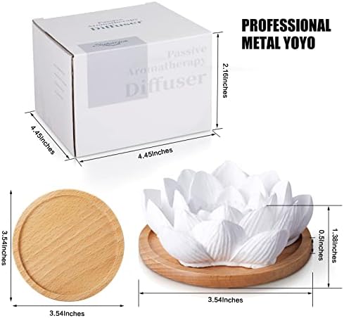 Passive Essential Oil Diffuser,Aromatherapy Passive Mini Ceramic Essential Oil Small Diffuser for Desk Office Home Gift (Lotus) - Image 3