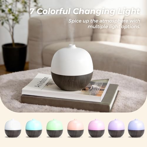 ARVIDSSON Essential Oil Diffuser, 100ml Aromatherapy Diffuser with Mood Light, Ultrasonic Oil Diffusers for Home, Small Diffuser for Essential Oils, Gift for Women - Dark Wood - Image 2