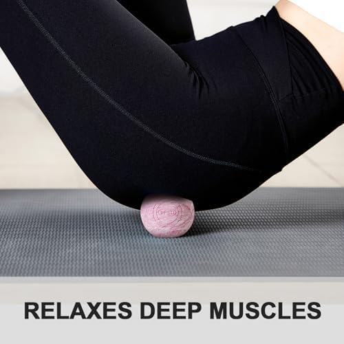 Massage Lacrosse Ball, 2.5 Inch Firm Solid Rubber Deep Tissue Ball for Myofascial Release, Plantar Fasciitis & Muscle Knot Relief, for Foot, Glutes, Shoulder Blades, Calves, 1 Count Pink - Image 4