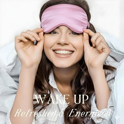 Purple Sleep Eye Mask, Blackout Silk Satin Travel Blindfold Set Women - Image 5