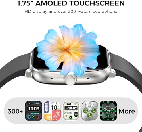 BRIBEJAT Smart Watches for Women Men, 1.75” AMOLED Touchscreen, Bluetooth Calling, Heart Rate/SpO2/Sleep Monitor, 10 Day Battery, IP68 Waterproof Finess Watch Compatible with iPhone Android (Silver) - Image 2