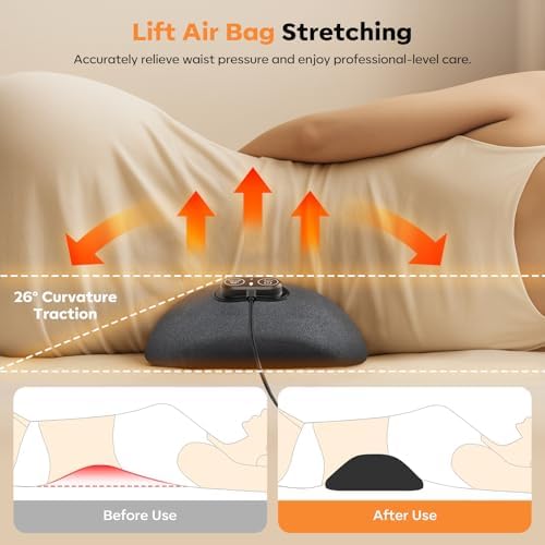 3-in-1 Back Massager with Heat, Shiatsu Vibration & Lumbar Traction – Deep Tissue Pain Relief for Home Office Car – Corded Electric Gift - Image 3