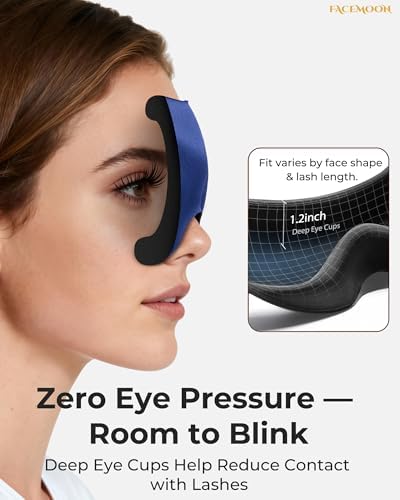 Airplane Travel Essentials Blackout: 3D Contoured Eye Masks for Sleep -Zero Pressure Sleep Mask for Women Men Lash Extensions Friendly - Perfect for Night Shift Nurse College Dorm Road Trip(Blue) - Image 3