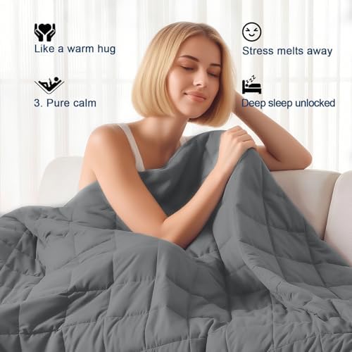 Hillhub Weighted Blanket for Adults, Multiple Sizes for Weight 30-350 lbs, Machine Washable - Image 3