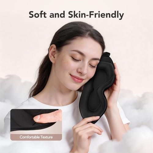 Sleep Mask for Side Sleepers, 100% Blackout 3D Contoured Eye Mask, Black - Image 5