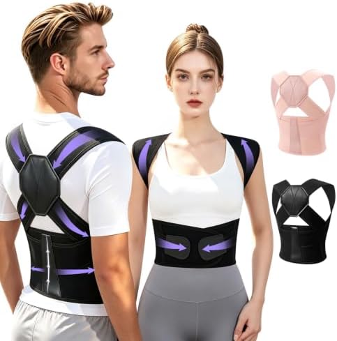 Posture Corrector for Women and Men Back Brace Upper Back Support Adjustable Breathable Shoulder Straightener Hunchback Correction Clavicle Back Pain Relief Comfortable Daily Wear Black Medium by QualityFreedomEmpowerment