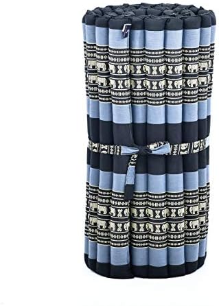 Leewadee - Foldable Floor Mattress - Japanese Roll Up Futon -Trifold Tatami Mat- Guest Floor Bed - Camping Mattress - Thai Massage Mat, Kapok Filled, 75 x 28 inches, Blue - Image 5