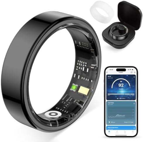 Smart Ring for Women, Health Tracker & 5ATM, COLMI R02. (Black, 8#) by ColmiDirect