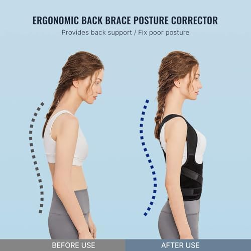 Back Brace Posture Corrector for Women and Men, Shoulder Straightener, Adjustable Full Back Support, Relief for Neck/Shoulder/Back Pain, Scoliosis & Hunchback Correction, Breathable Mesh Design (Black, Small (Waist 25"-33")) - Image 2