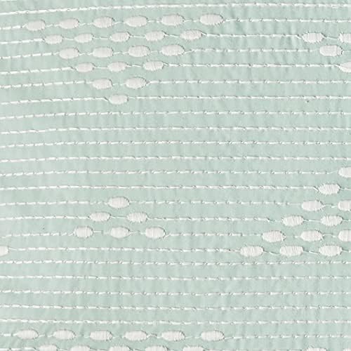 INK+IVY Cario Mid Century Modern Cotton Square Decorative Pillow Sofa Cushion Lumbar, Back Support, 18X18", Geometric Embroidery Blue - Image 4