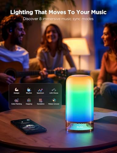 Govee RGBIC Smart Table Lamp 2, Touch Bedside Small Table Lamp (Corded) - Image 5