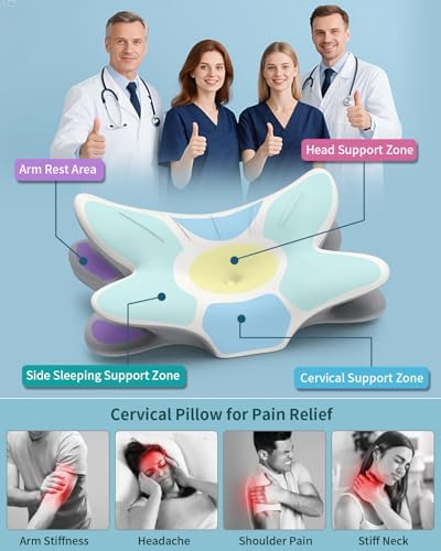Cervical Neck Pillow for Pain Relief, Ergonomic Side Sleeper Pillow for Sleeping, Orthopedic Contour Memory Foam Bed Rest Pillows for Sleeping, Cooling Cervical Pillow for Back Stomach Sleepers - Image 2