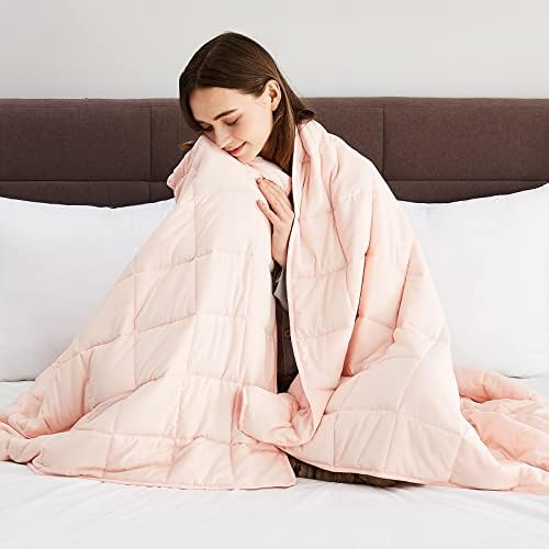 CuteKing Weighted Blanket for Adults(20lbs, 60"x80", Pink) Heavy Blanket for 180-190lbs, Weighted Blanket for Cooling & Heating with Premium Glass Beads, Soft Thick Blanket for Adult All-Season - Image 7
