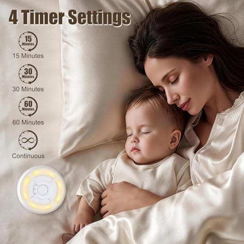 Sound Machine for Sleep - White Noise Sound Machine with Night Light Rechargeable White Noise Machine with 16 Soothing Sounds, Timer and Memory Function for Home Office & Travel - Image 3