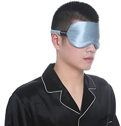 Mulberry Natural Silk Sleep Mask for Women & Men with Elastic Strap, Super Soft Sleeping Eye Mask, Size M, (Blue) - Image 6