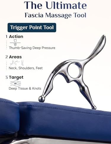 Rena Chris Trigger Point Massage Tool, Muscle Scraper Tool for Deep Tissue Pain Relief & Fascia Release, Gua Sha & Acupressure Tool with Travel Pouch & Guide - Image 2