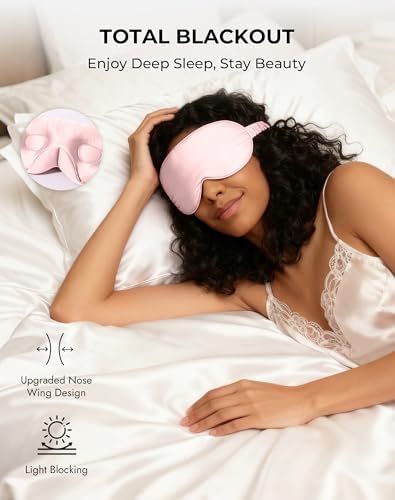 SilkSilky 100% 22 Momme Mulberry Silk Sleep Mask, Pink - Image 6