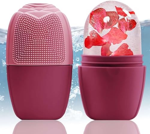 XHJRI Ice Face Roller Massager,Ice Cube Roller for Face, Eyes and Neck Naturally Conditioning and Skin Care,De-Puff Eye Bags,Reduce Migraine Pain,Reusable Massage Silicone Ice Mold (Upgrade Rose) by XHJRIBringyourbabybestlif