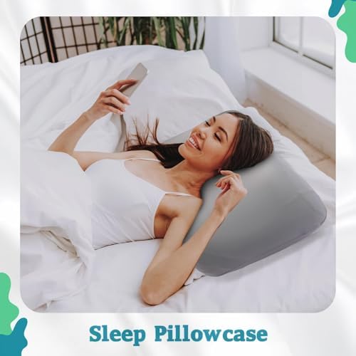 Mindsoft Cooling Sleep Cervical Neck Pillowcase (Only Pillowcase) Breathable Cold Pillow Cover for Side & Back Sleepers Orthopedic Cervical Shape(Gray) - Image 3