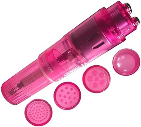 Small Mini Massager Handheld Portable Tool for Women with 4 Heads Pocket Pen for Face Neck Head Back and Shoulder (Pink and Blue) - Image 4