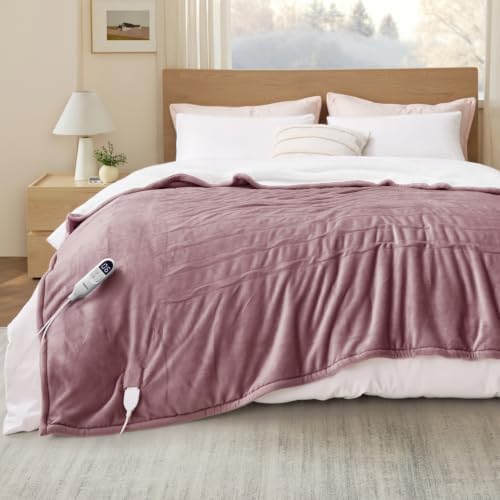 Bedsure Heated Blanket Twin Size, Soft Electric Blanket with Preheat, Pink by Unknown