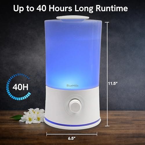 BlueHills Premium 2000 ML XL Large Essential Oil Diffuser Aromatherapy Humidifier for Large Room Home 40 Hour Run Huge Coverage Area 2 Liter Extra Large Capacity Huge Diffuser High Mist White E001 - Image 4