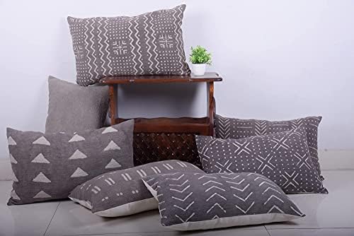 Trade Star 100% Cotton Spring Pillow Cover Handloomed Body Pillow Cover Throw Cushion Cover Decorative Oblong Lumbar Mudcloth Pillow Cases Brethable Handmade Pillow Case (Grey ALMA 14X36 Inch) - Image 6