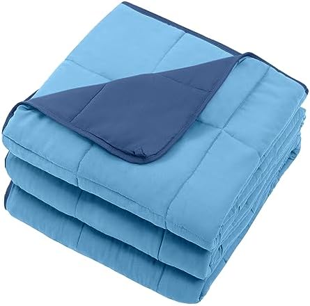 Weighted Blanket for Adults 15lbs, 48"x72", Twin Full Size Cooling Heavy Throw Blanket for 140-160lbs, Microfiber Soft Big Blankets Weighted Comforter, Blue - Image 7
