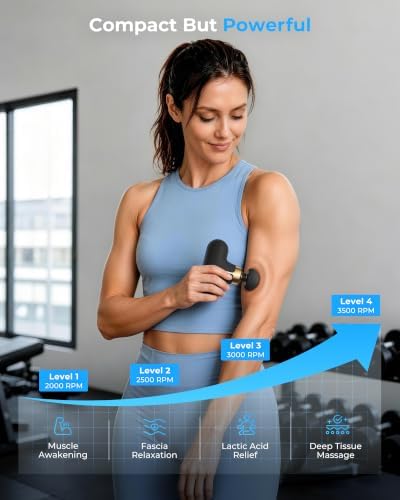 Super Mini Massage Gun with Heat & Red Light, 0.48 lb Travel Massage Gun - Image 2