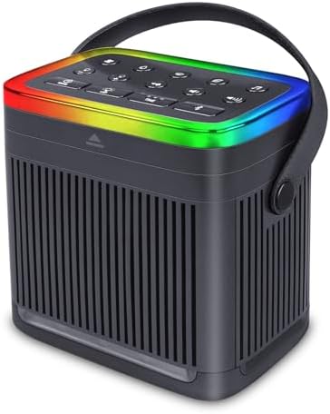 White Noise Sound Machine for Sleep, Portable Noise Sound Machines with 7 Colors Night Lights, 70 Soothing Sounds Bluetooth Speaker Memory Function Brown Noise for Baby Kids Adult & Home Office Travel by HONGUT